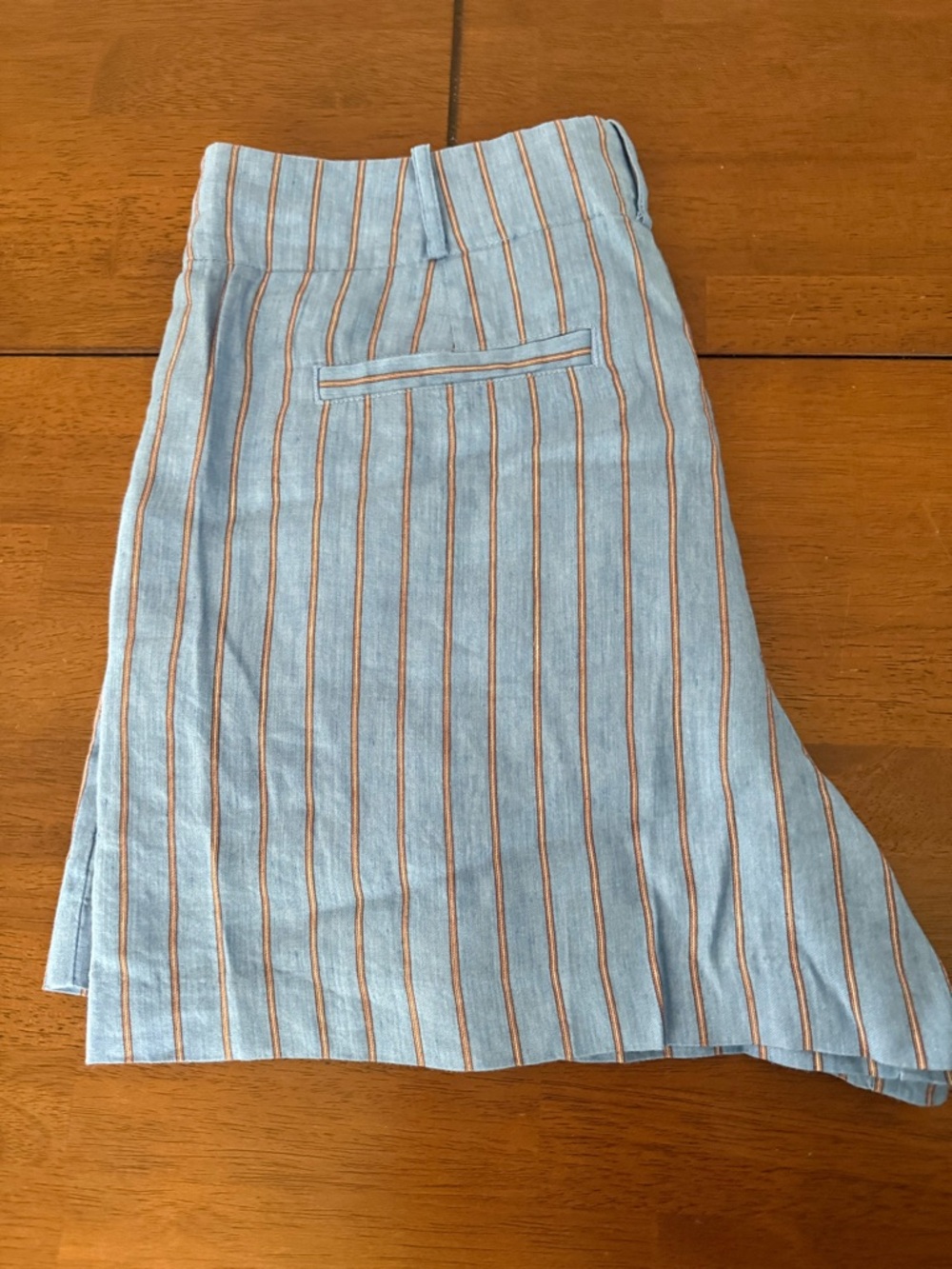 NWT Madewell Pintucked Shorts in Linen, Delphinium Blue Size 10 - Picture 6 of 12